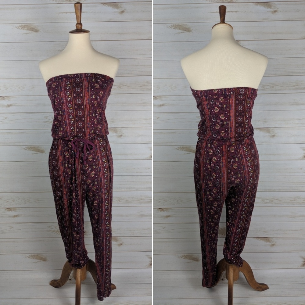 Ambiance Strapless Drawstring Jumpsuits - Picture 1 of 6